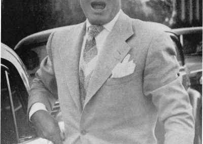 As a fundraiser for the Veterans’ Club, members were able to convince comedian Bob Hope (1902-2003) to perform at the Fullerton Union High School (later Plummer) Auditorium on January 14, 1948. The Bob Hope Show, sponsored by Pepsodent toothpaste, starred trombonist Jerry Colonna, Vera Vogue, Les Brown, Wendell Niles, and guest star actor Herbert Marshall. All of the money raised went to needy children. That same year, the club also handled parking for football games and sponsored a wheelchair basketball game between the Birmingham General Hospital paraplegic team from Van Nuys, California, and a collection of local all-stars.