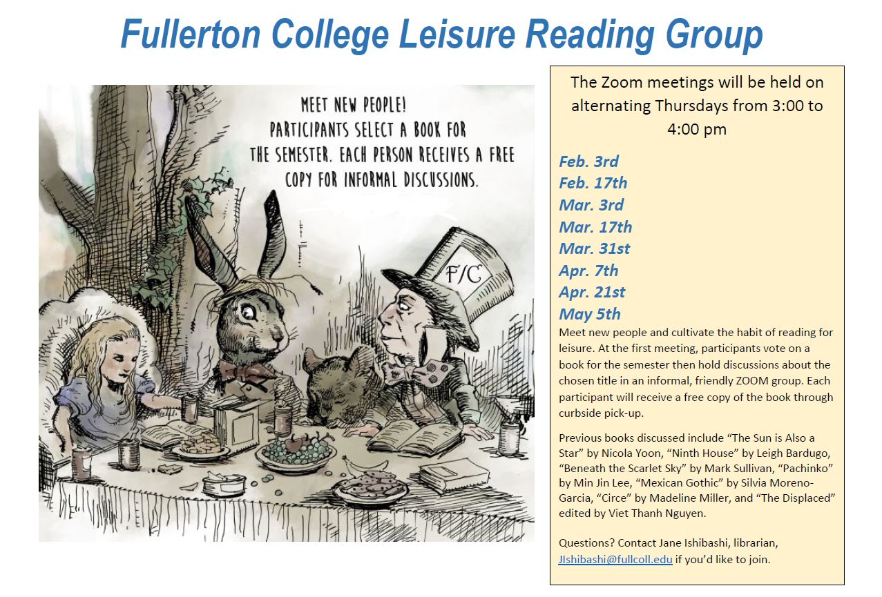 Leisure Reading Group Dates Spring 2022