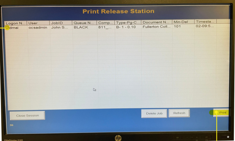 print release station window